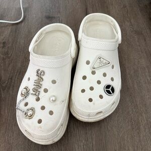 White Platform Crocs | Size 39 | With or Without Jibbitz